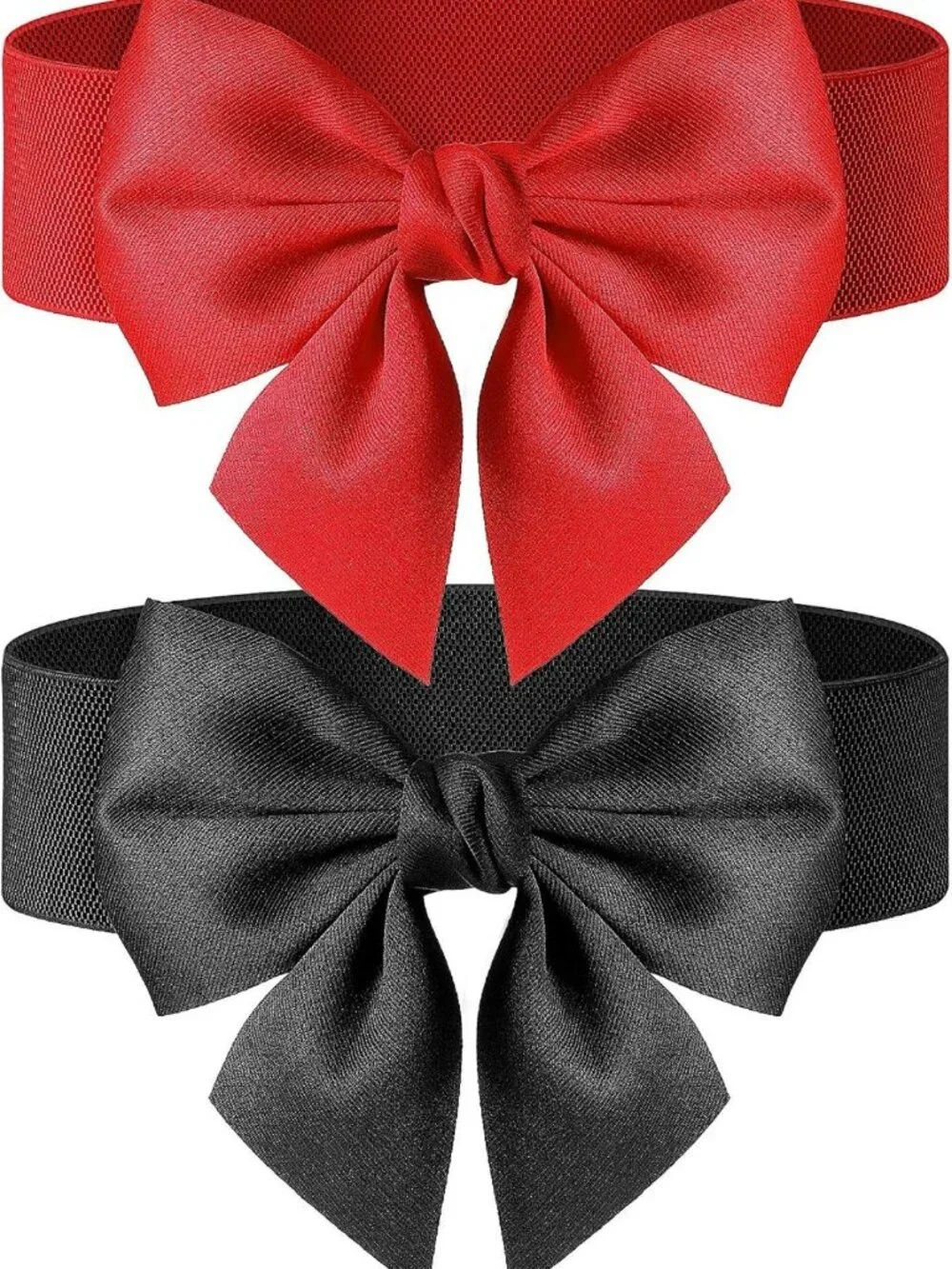 Vintage Bowknot Elastic Cinch Belt Set for Dresses - Stretchy Party Accessories